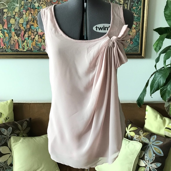 Forever 21 Tops - Chiffon Draped Pink Blush Tank Top M